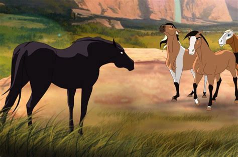 Midnight, Cisco, Hota, and Rain. | Spirit the horse, Spirit and rain, Horse animation