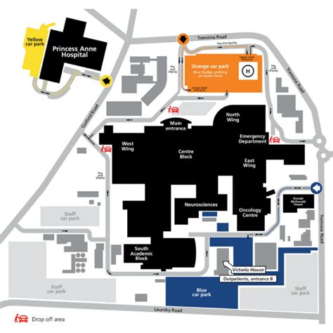 A map showing where to find Victoria House, and the closest car park ...