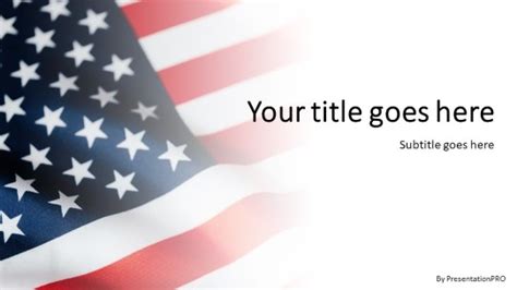 USA Flag Wave White USA PowerPoint template - PresentationPro