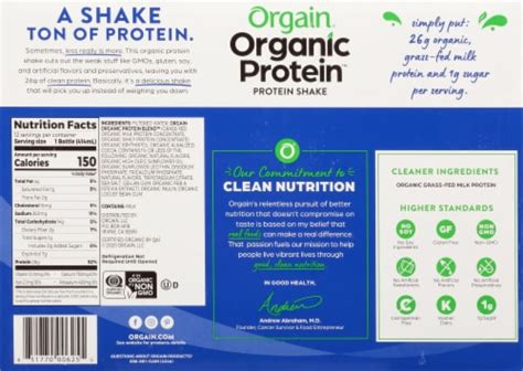 Orgain Organic Protein Nutritional Creamy Chocolate Protein Shake, 12 ...