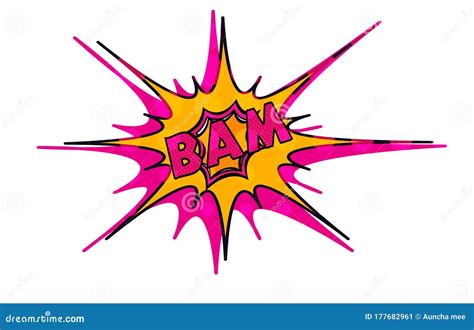 Bam Wording Sound Effect Set Design For Comic On White Background ...