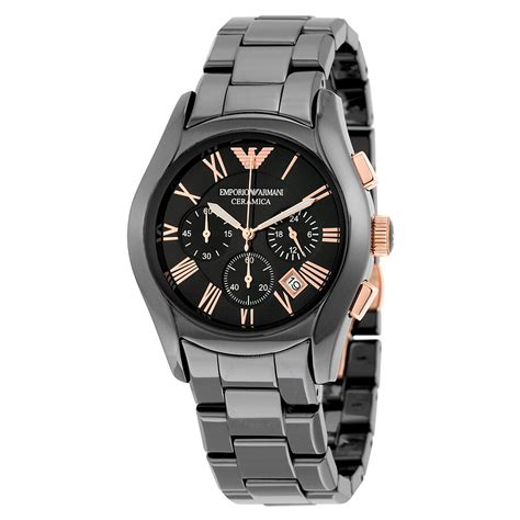 Emporio Armani Ceramica Chronograph Black Dial Men's Watch AR1410 ...