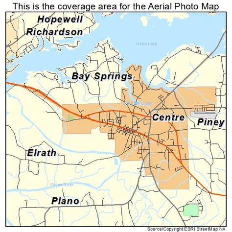 Aerial Photography Map of Centre, AL Alabama