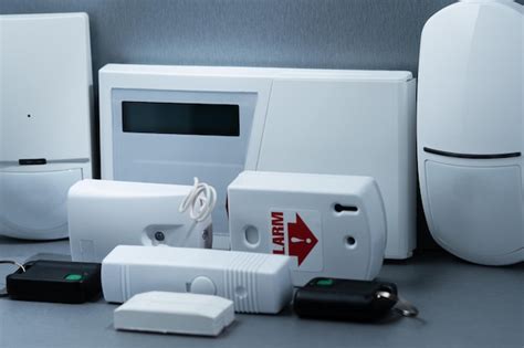 Premium Photo | Closeup of home security equipment on white background