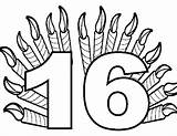 Sweet 16 Coloring Page Free Online Sketch sketch template
