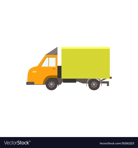 Cartoon yellow delivery truck icon isolated Vector Image