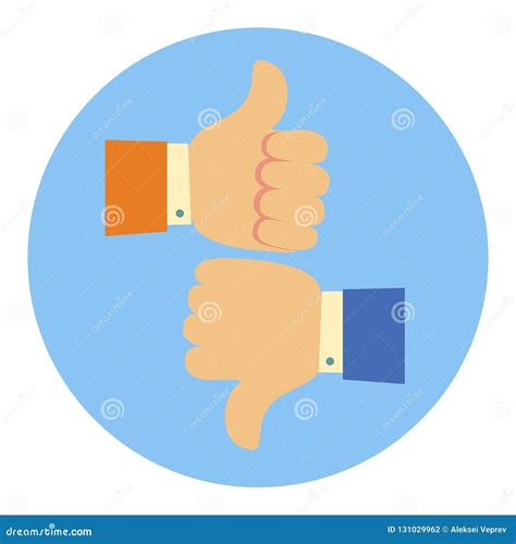 Like and Dislike Hands. Flat Cartoon Illustration Stock Vector - Illustration of graphic ...