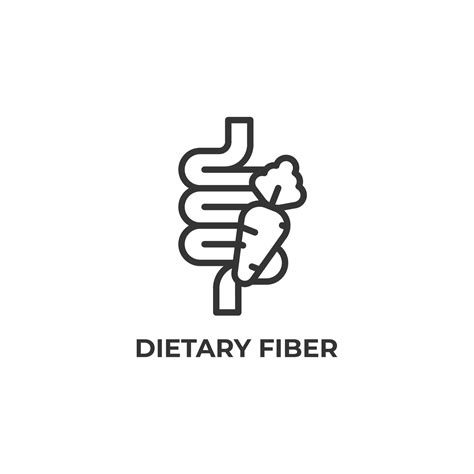 Vector sign of dietary fiber symbol is isolated on a white background. icon color editable ...