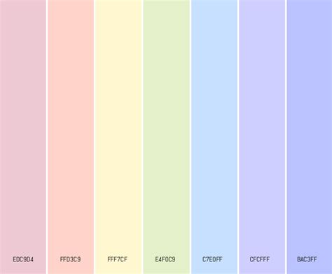 Soft Pastel Rainbow - Pastel Color Palettes