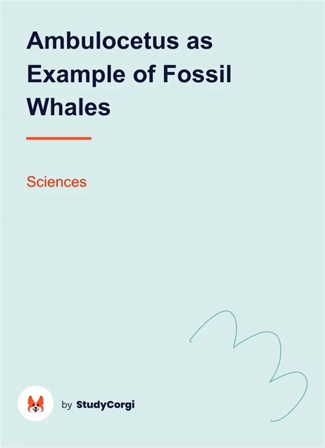 Ambulocetus as Example of Fossil Whales | Free Essay Example