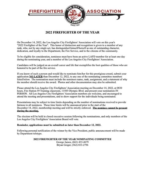 2022 Firefighter of the Year Nomination Form – Los Angeles Firefighters ...