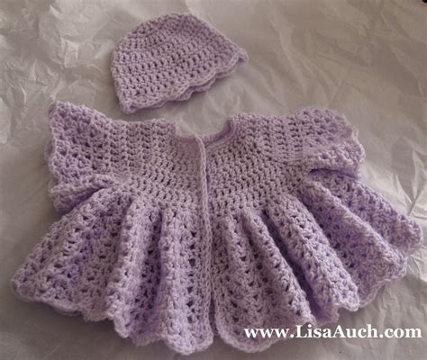 Free Crochet Pattern Beautiful Vintage Swing Baby Cardigan (0-3 months)