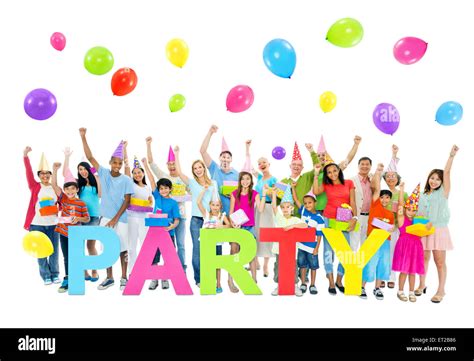 Large Group of People on Party Stock Photo - Alamy