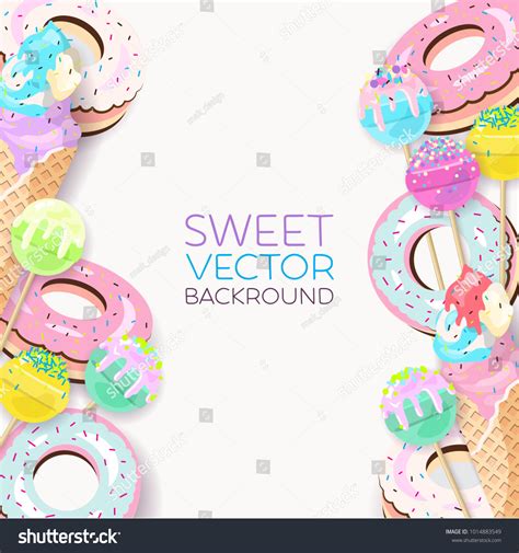 Sweets Pastel Background Flat Style Fashion Stock Vector (Royalty Free ...