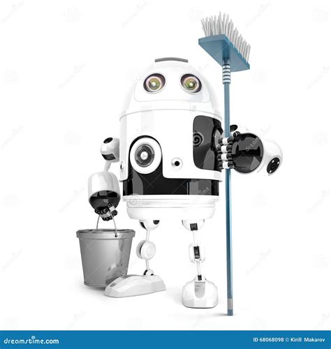 Robot Cleaner With Mop Royalty-Free Cartoon | CartoonDealer.com #76058441