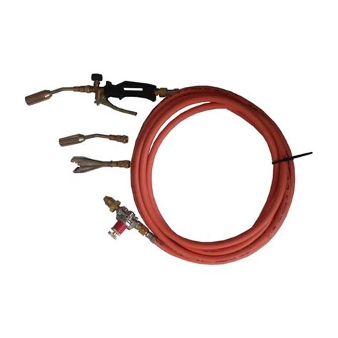 Plumbers Torch Kit with 3 Burners and 100mm Torch 5m Hose & Reg ...