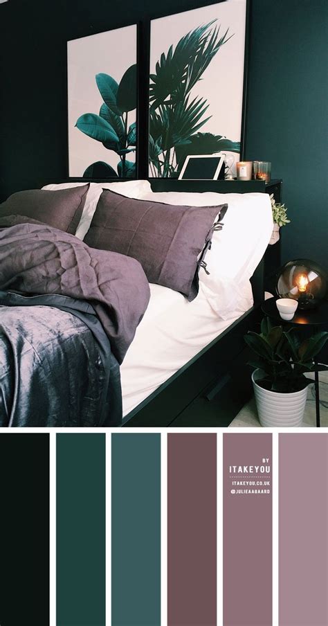 Dark Green and Dark Mauve Bedroom | Mauve bedroom, Gold bedroom, Bedroom color schemes