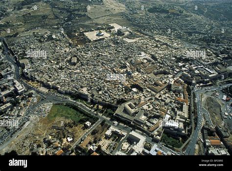 2314. JERUSALEM, AERIAL VIEW SHOWING THE OLD CITY SURROUNDED BY THE ...