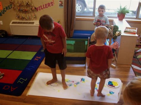 Color Me Safari Preschool: Painting With Our Feet!