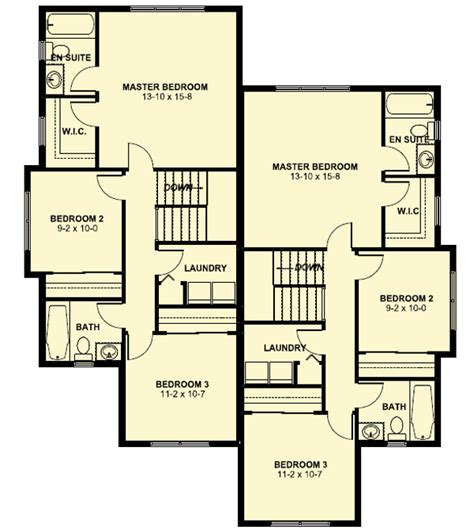 Duplex House Plan For The Small Narrow Lot - 67718MG | 2nd Floor Master ...