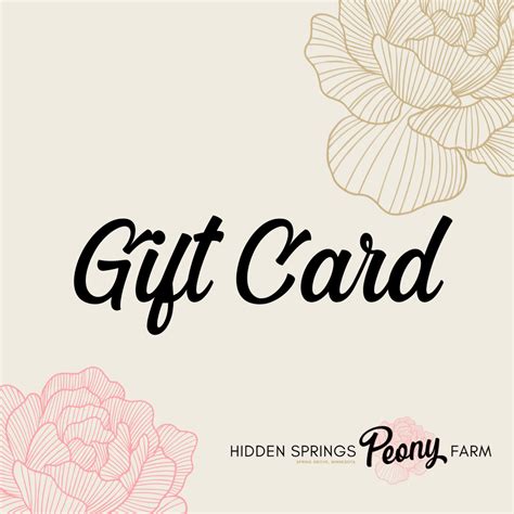 Online Gift Card — Hidden Springs Peony Farm