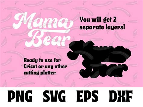 Mama Bear SVG PNG Cutfile for Cricut or Silhouette - Etsy