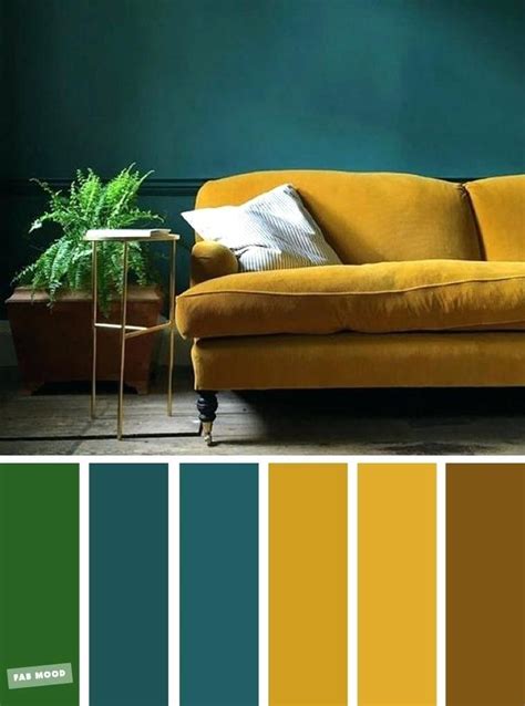 mustard yellow color schemes teal the best living room | Good living ...