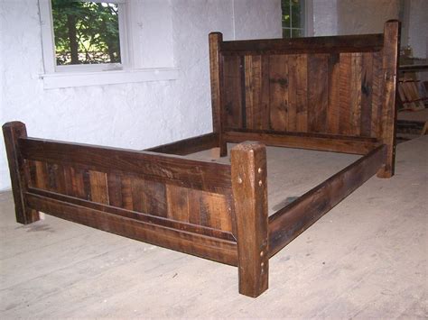 Buy Hand Crafted Reclaimed Antique Oak Wood Queen Size Rustic Bed Frame ...