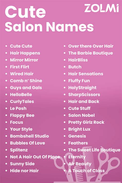 53 Cute Salon Name Ideas | Find The Cutest Names For You | zolmi.com