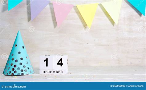 Birthday December 14 on the Calendar. Happy Birthday Card with Date ...