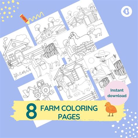 Farm Animals Printable Coloring Pages Animals Digital - Etsy