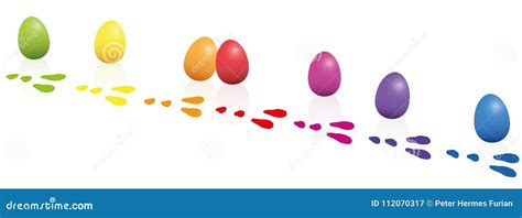 Easter Bunny Footprints Lost Easter Eggs Stock Vector - Illustration of ...