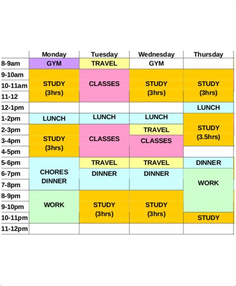 FREE 15+ Study Schedule Samples & Templates in PDF | MS Word | Excel