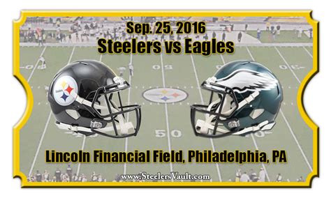 Pittsburgh Steelers vs Philadelphia Eagles Football Tickets | Sep. 25, 2016