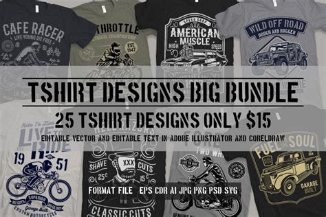 25 Premium Tshirt Designs Big Bundle (57527)