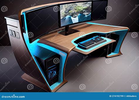 Custom Gaming Desk with Sleek and Clean Design, Featuring a Large ...