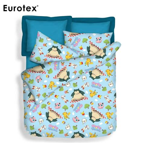 Pokemon Fitted Bedsheet Set / Summer Light Quilt, 900 Thread Count ...