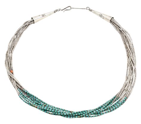 Vintage Johnny Rosetta and Marlene Rosetta Necklace Of Liquid Silver – Turquoise & Tufa