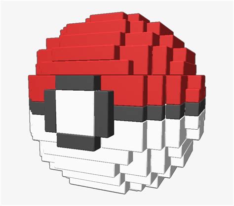 A 3d Pixel Art Pokeball From Pokemon - Pokeball Pixel Art 3d PNG Image ...