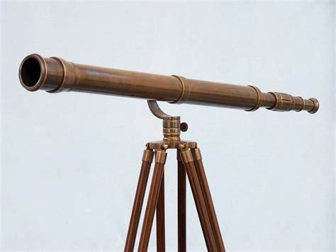 Buy Floor Standing Antique Brass Galileo Telescope 65in - Model Ships