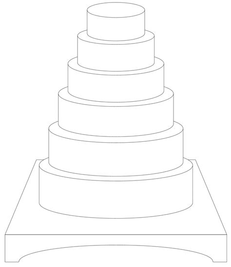 round 6 tiers w/ plateau — Sketches, Patterns & Templates | Cake ...