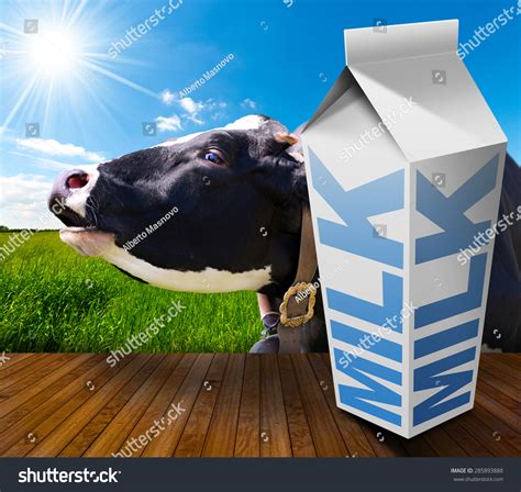 Milk Carton Countryside Cow White Packaging Stock Photo 285893888 - Shutterstock