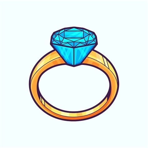 Free Vector | Hand drawn diamond ring cartoon illustration