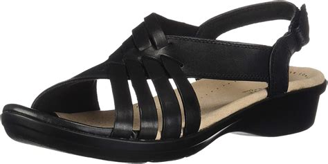 Clarks - Clarks 26140966: Women's Loomis Cassey Black Leather Sandals (8 B(M) US Women ...