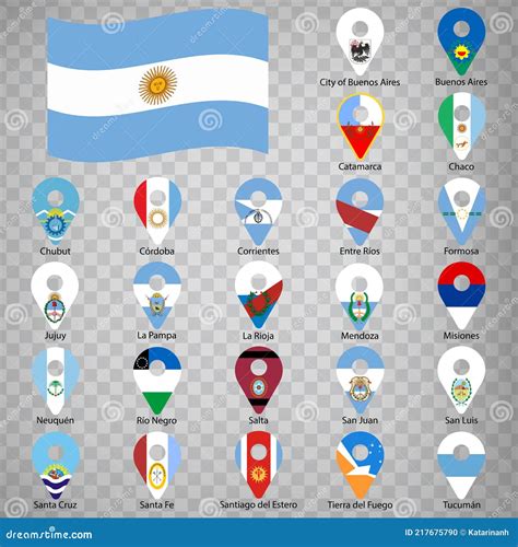 Twenty Four Flags The Provinces Of Argentina - Alphabetical Order With ...