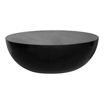 AllModern Brantley Concrete Solid Coffee Table black/Brown 15.75 x 47.0 ...