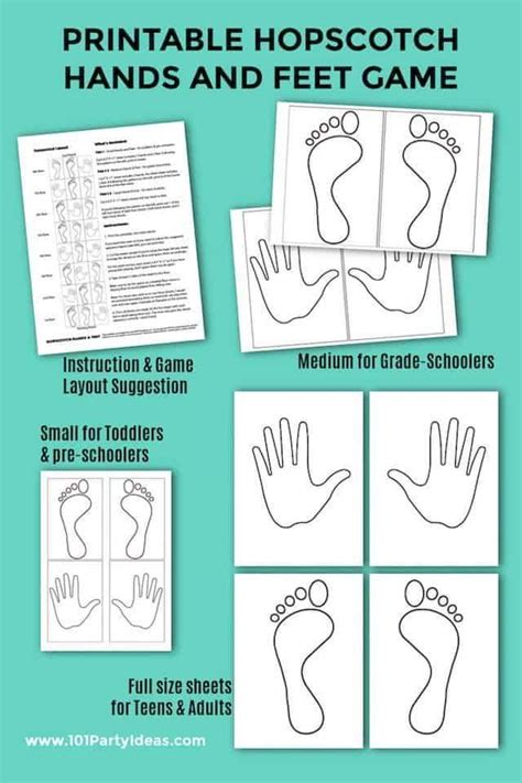 Pin on Hand and feet hopscotch printable