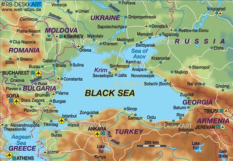 Map of Black Sea (Region in several countries) | Welt-Atlas.de
