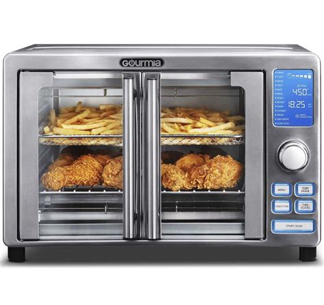 Gourmia 14-in-1 Stainless Steel Digital 6-Slice French Door Air Fryer ...