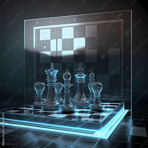 Digital chess board with chess pieces, AI generated Stock Illustration | Adobe Stock